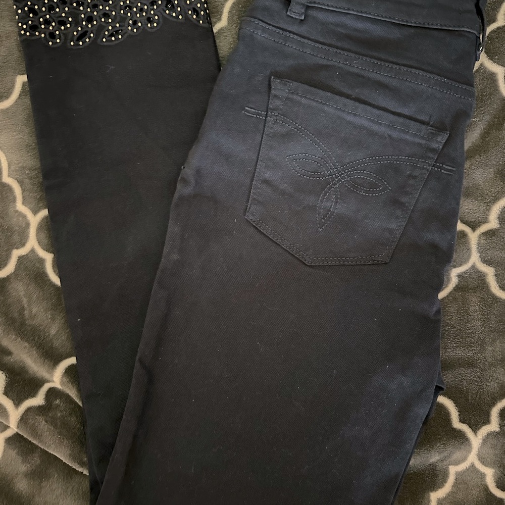 Ted Baker Jeans with gold Embellished cuff - Size 2/26, Regular length (Used)